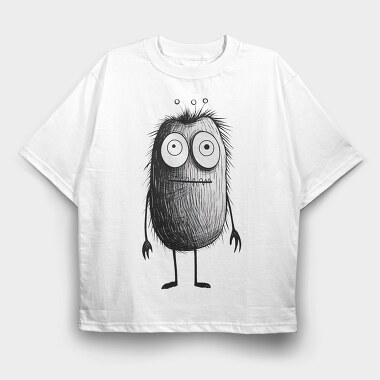 Halloween Fuzzy Monster, Tricou Oversize Barbati (Unisex)