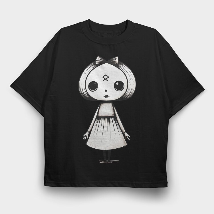 Halloween Ghost Girl, Tricou Oversize Barbati (Unisex)