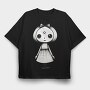 Halloween Ghost Girl, Tricou Oversize Barbati (Unisex)