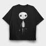 Halloween Skeleton Girl, Tricou Oversize Barbati (Unisex)