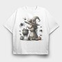 Halloween Witch Cauldron, Tricou Oversize Barbati (Unisex)