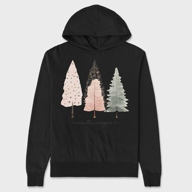 Handdrawn Christmas Tree, Hanorac Oversize Barbati (Unisex)