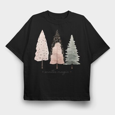 Handdrawn Christmas Tree, Tricou Oversize Barbati (Unisex)