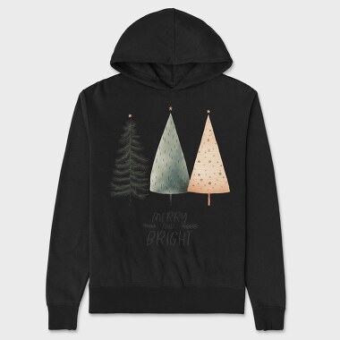 Handdrawn Hygge Trees, Hanorac Oversize Barbati (Unisex)