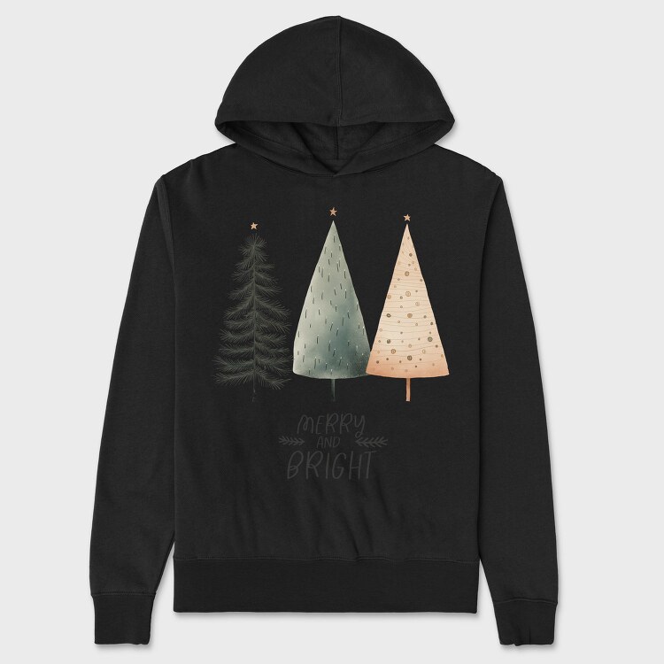 Handdrawn Hygge Trees, Hanorac Oversize Barbati (Unisex)