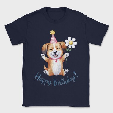 Happy Birthday Dog Flower, Tricou Barbati (Unisex)