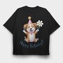 Happy Birthday Dog Flower, Tricou Oversize Barbati (Unisex)