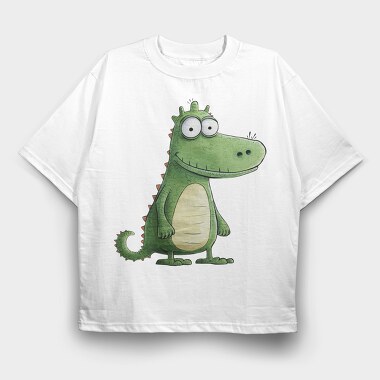 Happy Dino Smile Joy, Tricou Oversize Barbati (Unisex)