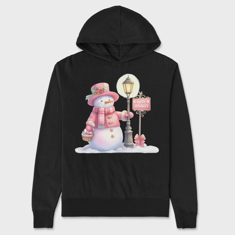 Happy Holidays Snowman, Hanorac Oversize Barbati (Unisex)