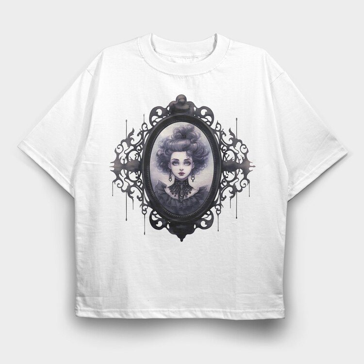 Haunted Gothic Mirror, Tricou Oversize Barbati (Unisex)