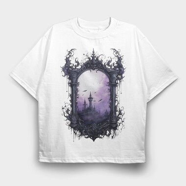 Haunted Mansion Mirror, Tricou Oversize Barbati (Unisex)