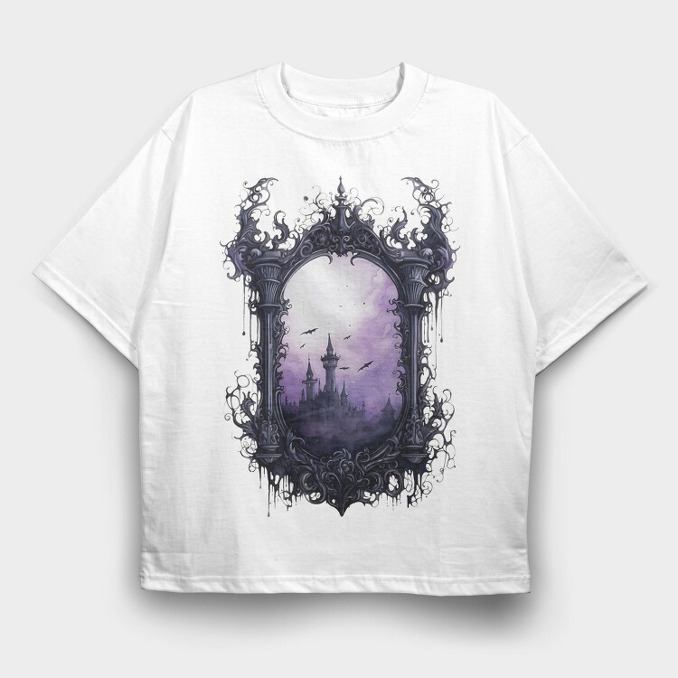 Haunted Mansion Mirror, Tricou Oversize Barbati (Unisex)