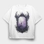 Haunted Mansion Mirror, Tricou Oversize Barbati (Unisex)