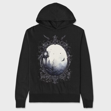 Haunted Mirror Sublimation, Hanorac Oversize Barbati (Unisex)