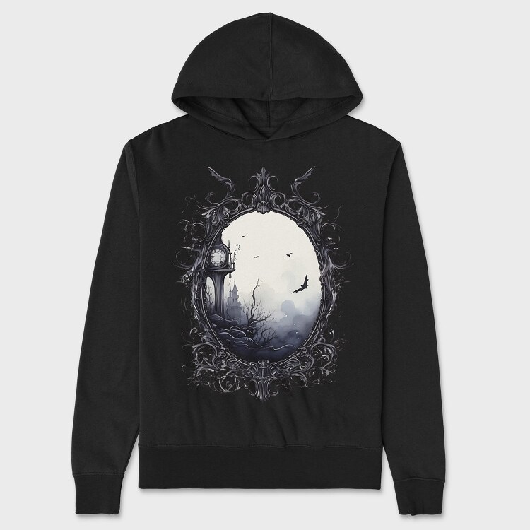 Haunted Mirror Sublimation, Hanorac Oversize Barbati (Unisex)