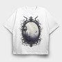 Haunted Mirror Sublimation, Tricou Oversize Barbati (Unisex)
