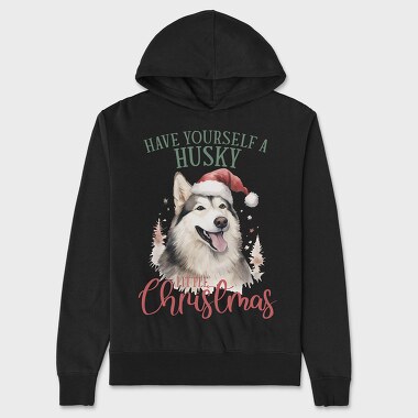 Have Yourself A Husky Christmas, Hanorac Oversize Barbati (Unisex)
