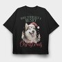 Have Yourself A Husky Christmas, Tricou Oversize Barbati (Unisex)