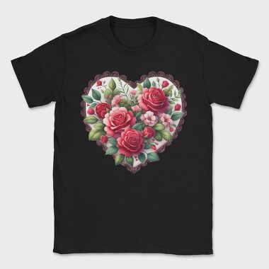 Heart Floral Love, Tricou Barbati (Unisex)