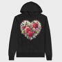 Heart Floral Love, Hanorac Oversize Barbati (Unisex)