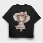 Heart Hat Bun, Tricou Oversize Barbati (Unisex)