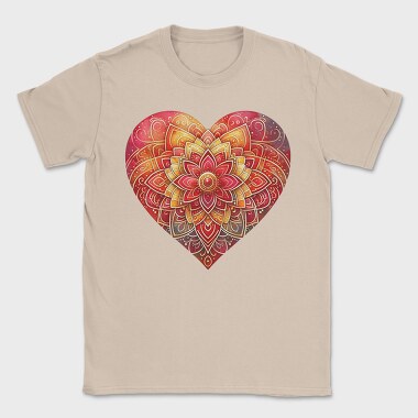 Heart Mandala Pattern, Tricou Barbati (Unisex)