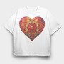 Heart Mandala Pattern, Tricou Oversize Barbati (Unisex)