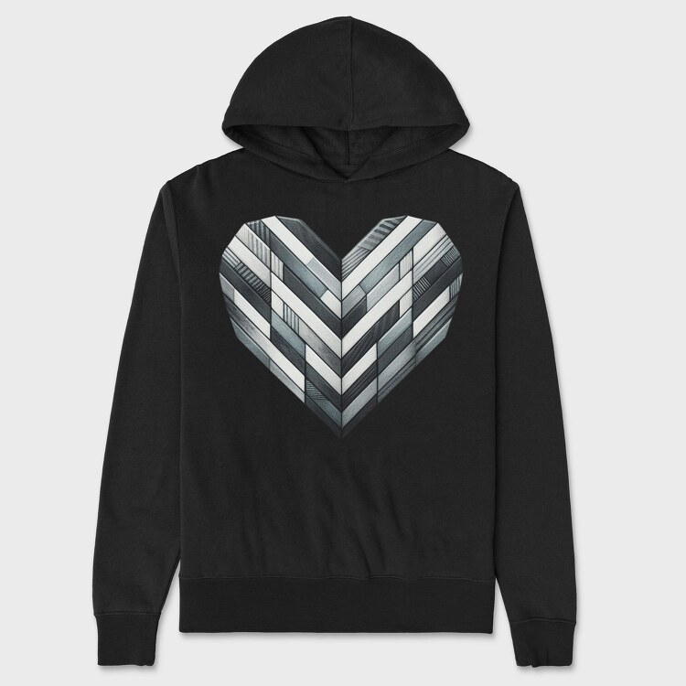 Heart Pattern Art, Hanorac Oversize Barbati (Unisex)