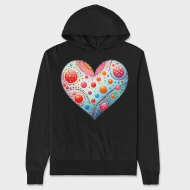 Heart Polka Dot Pattern, Hanorac Oversize Barbati (Unisex)