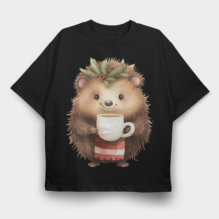 Hedgehog Cup Holly, Tricou Oversize Barbati (Unisex)