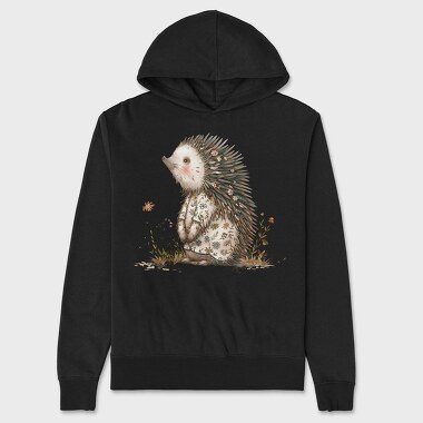 Hedgehog Flowers Garden, Hanorac Oversize Barbati (Unisex)