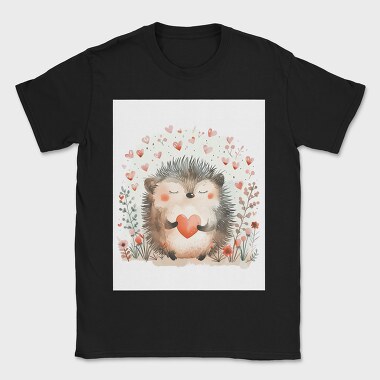 Hedgehog Love Flowers, Tricou Barbati (Unisex)
