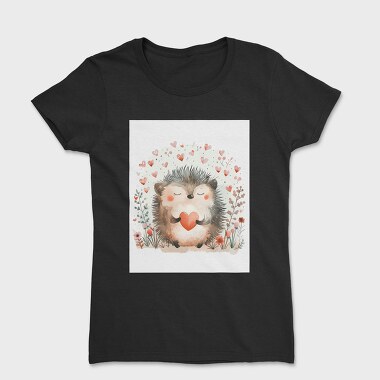 Hedgehog Love Flowers, Tricou Femei