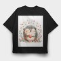 Hedgehog Love Flowers, Tricou Oversize Barbati (Unisex)