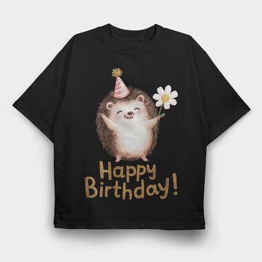 Hedgehog Party Hat, Tricou Oversize Barbati (Unisex)