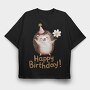 Hedgehog Party Hat, Tricou Oversize Barbati (Unisex)