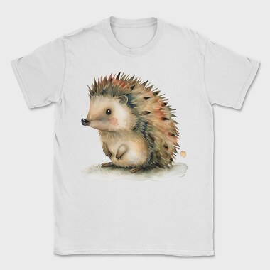 Hedgehog Sitting On Leaf, Tricou Barbati (Unisex)