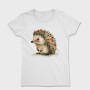 Hedgehog Sitting On Leaf, Tricou Femei