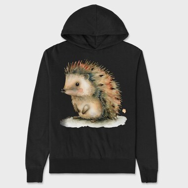 Hedgehog Sitting On Leaf, Hanorac Oversize Barbati (Unisex)
