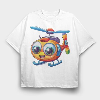Helicopter Face Clipart, Tricou Oversize Barbati (Unisex)