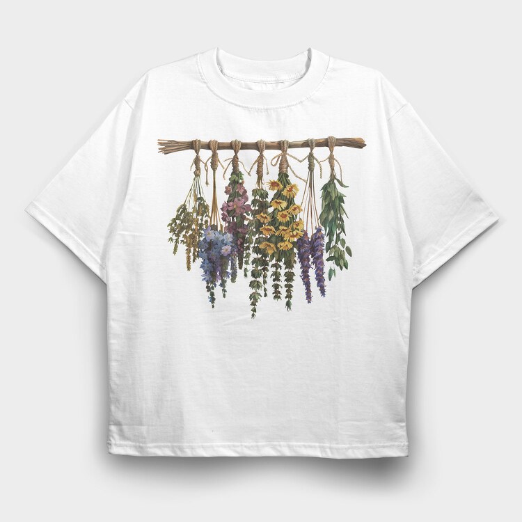 Herbalist Hanging Bunches, Tricou Oversize Barbati (Unisex)