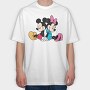 Mickey Minnie Hug, Tricou Oversize Barbati (Unisex)