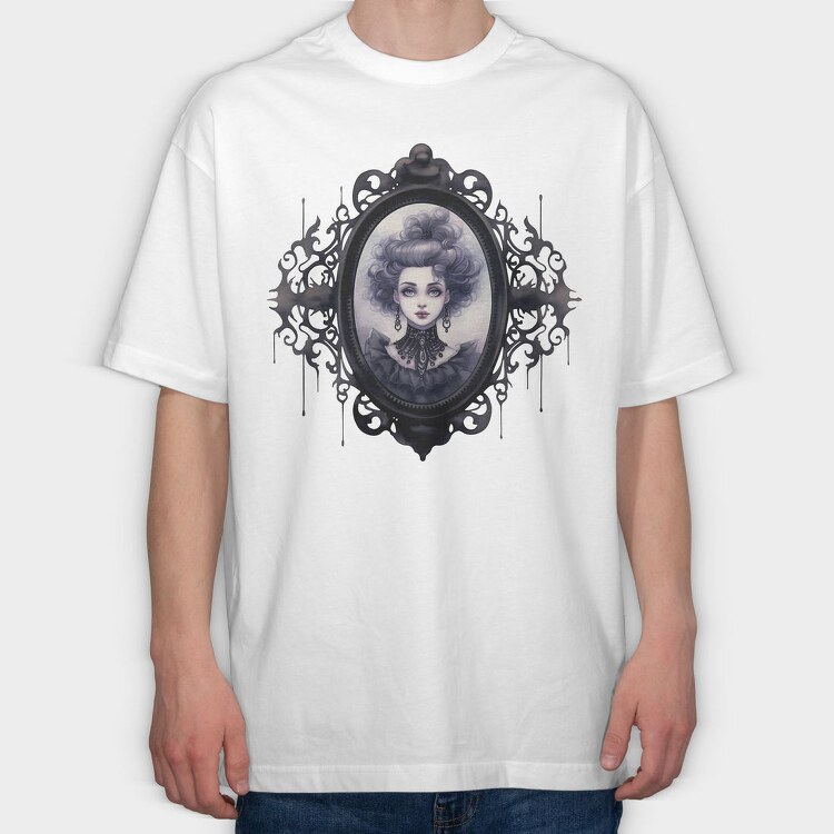 Haunted Gothic Mirror, Tricou Oversize Barbati (Unisex)