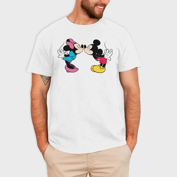 Mickey Minnie Kiss, Tricou Barbati (Unisex)