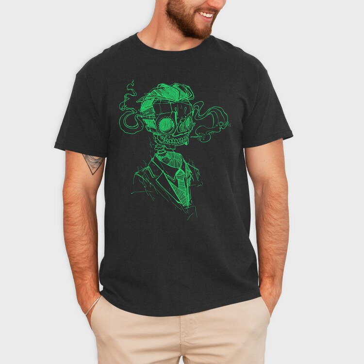 Skull Smoke Steampunk, Tricou Barbati (Unisex)