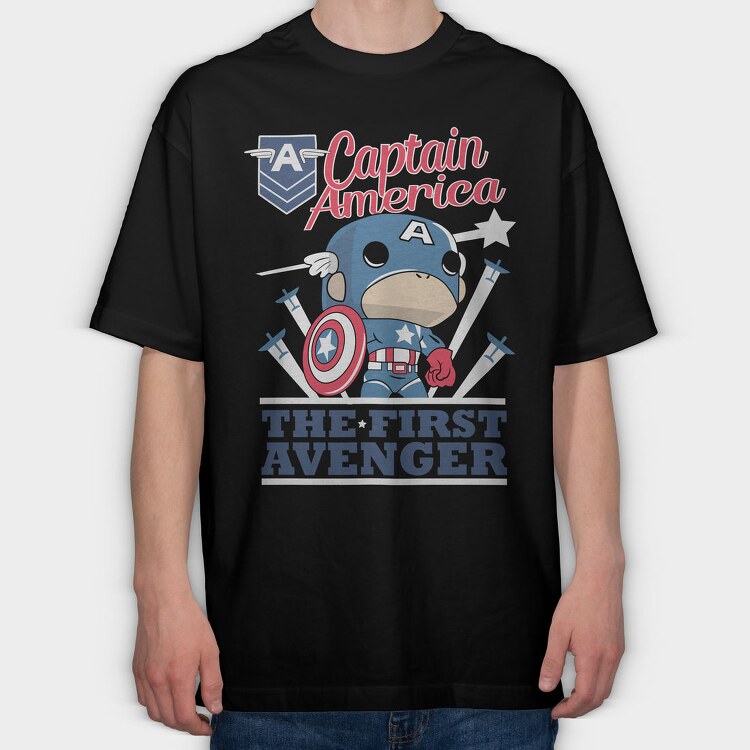 Captain America Avenger, Tricou Oversize Barbati (Unisex)