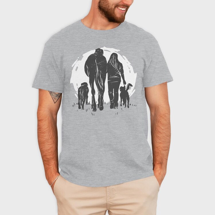 Girl Horse Dog, Tricou Barbati (Unisex)