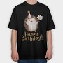 Hedgehog Party Hat, Tricou Oversize Barbati (Unisex)