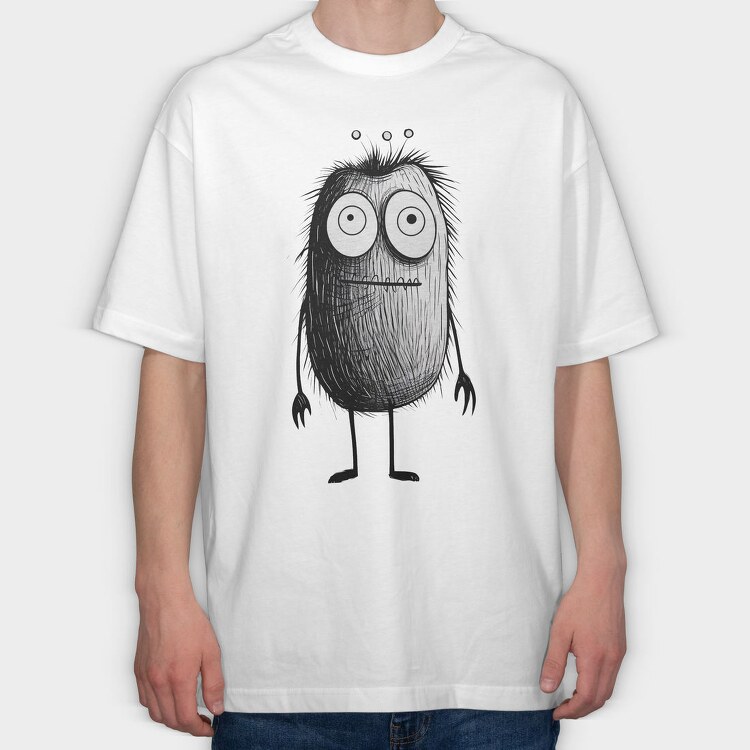 Halloween Fuzzy Monster, Tricou Oversize Barbati (Unisex)