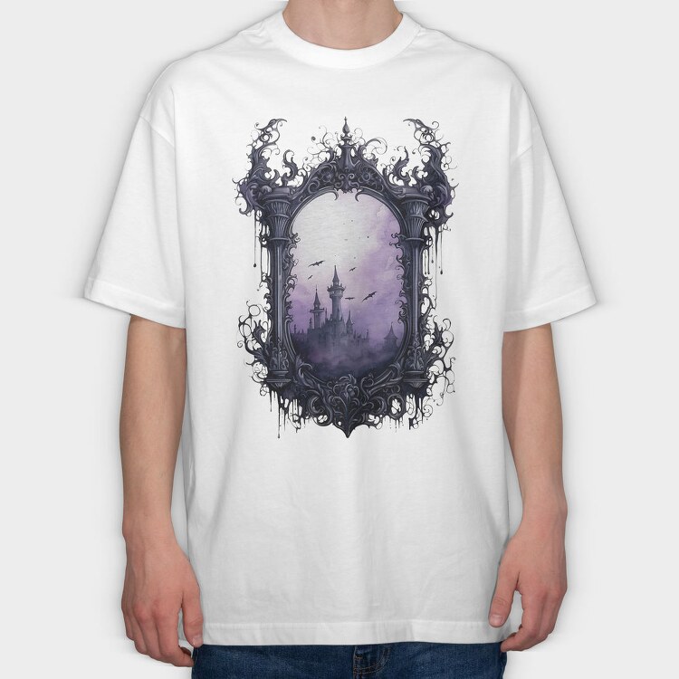 Haunted Mansion Mirror, Tricou Oversize Barbati (Unisex)